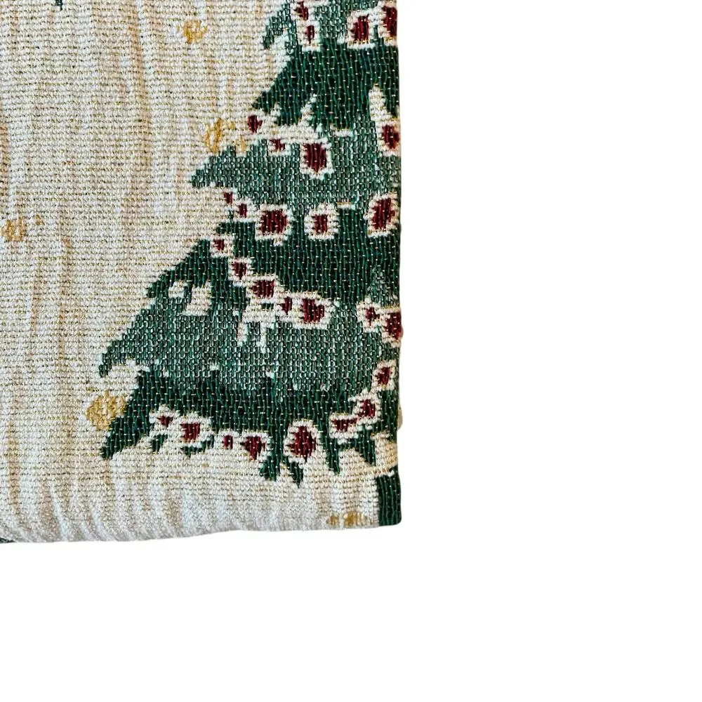 Queenwest Jacquard Throw 50x70 Christmas Tree Holiday Blanket with Fringe New